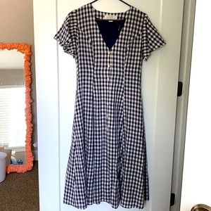 Trovata Gingham button down Midi dress S